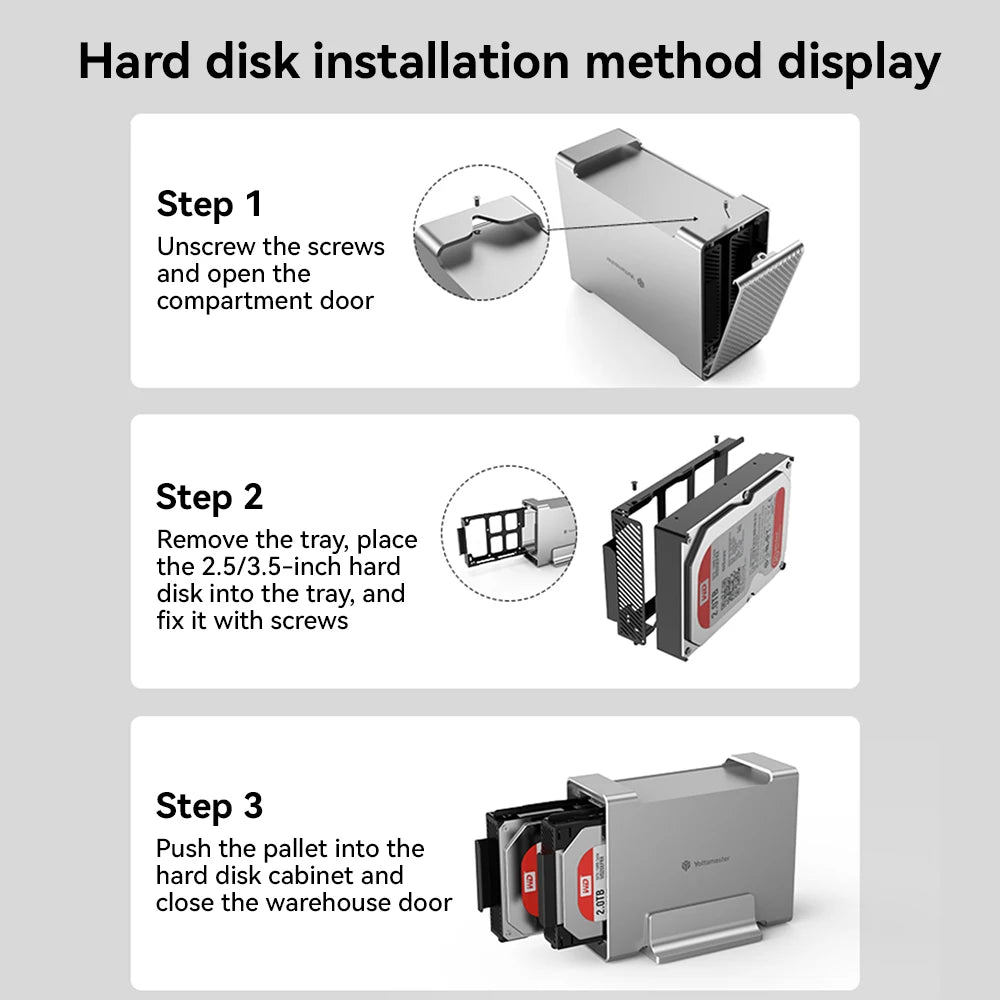 【Local Warehouse】Yottamaster 2 Bay Aluminum Alloy RAID USB3.1 10Gbps Hard Drive Enclosure 2.5" 3.5" SATA SSD/HDD External Case