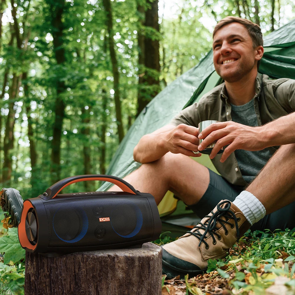 DOSS 100W Portable Speaker Bluetooth 5.3 Powerful Stereo Sound Bass Subwoofer Sound Box Outdoor IPX6 Waterproof Wireless Speaker