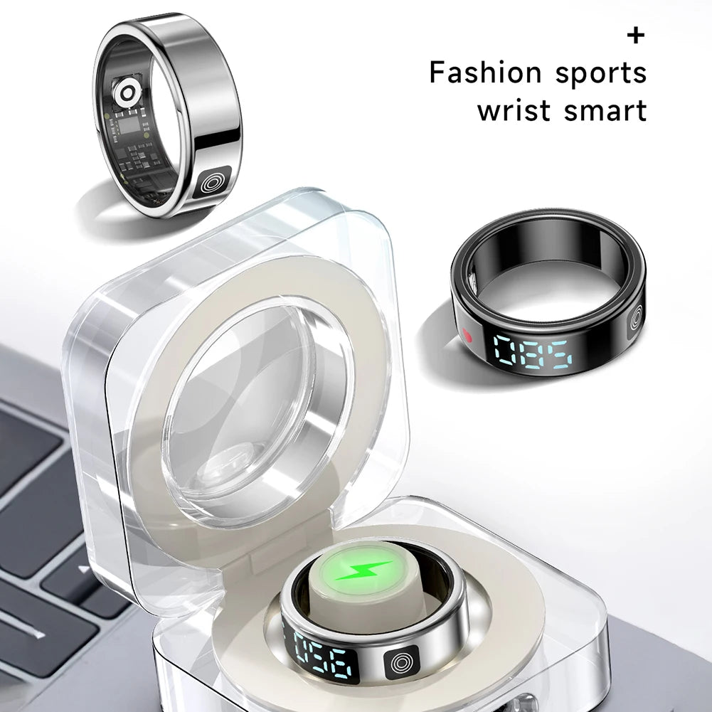 2025 New RS08 Smart Ring 5ATM Waterproof Health Fitness Rings Heart Rate and Blood Oxygen Monitor for Men Women for iOS Android