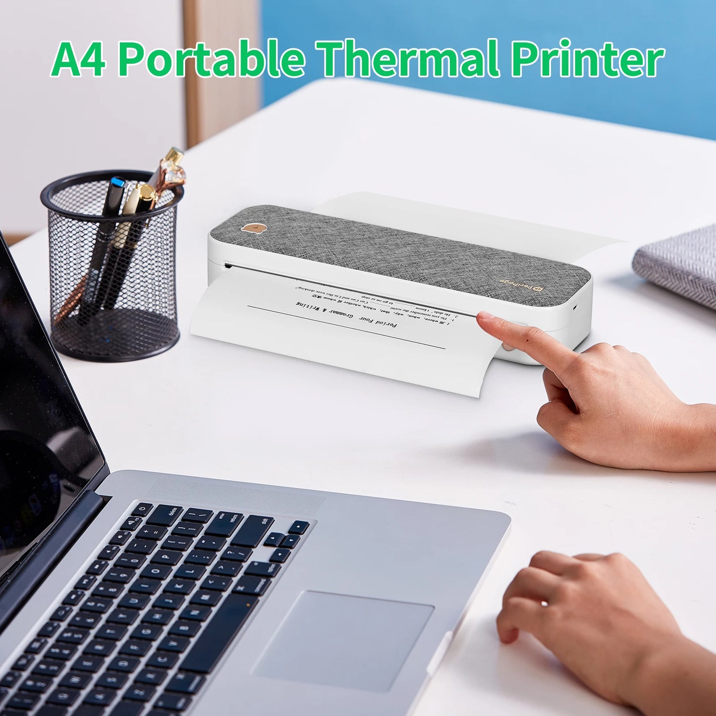 PeriPage A40 A4 Printer Wirless Printer USB Android BT Printing PDF File Webpage Contract Picture with 10 Rolls Thermal Paper