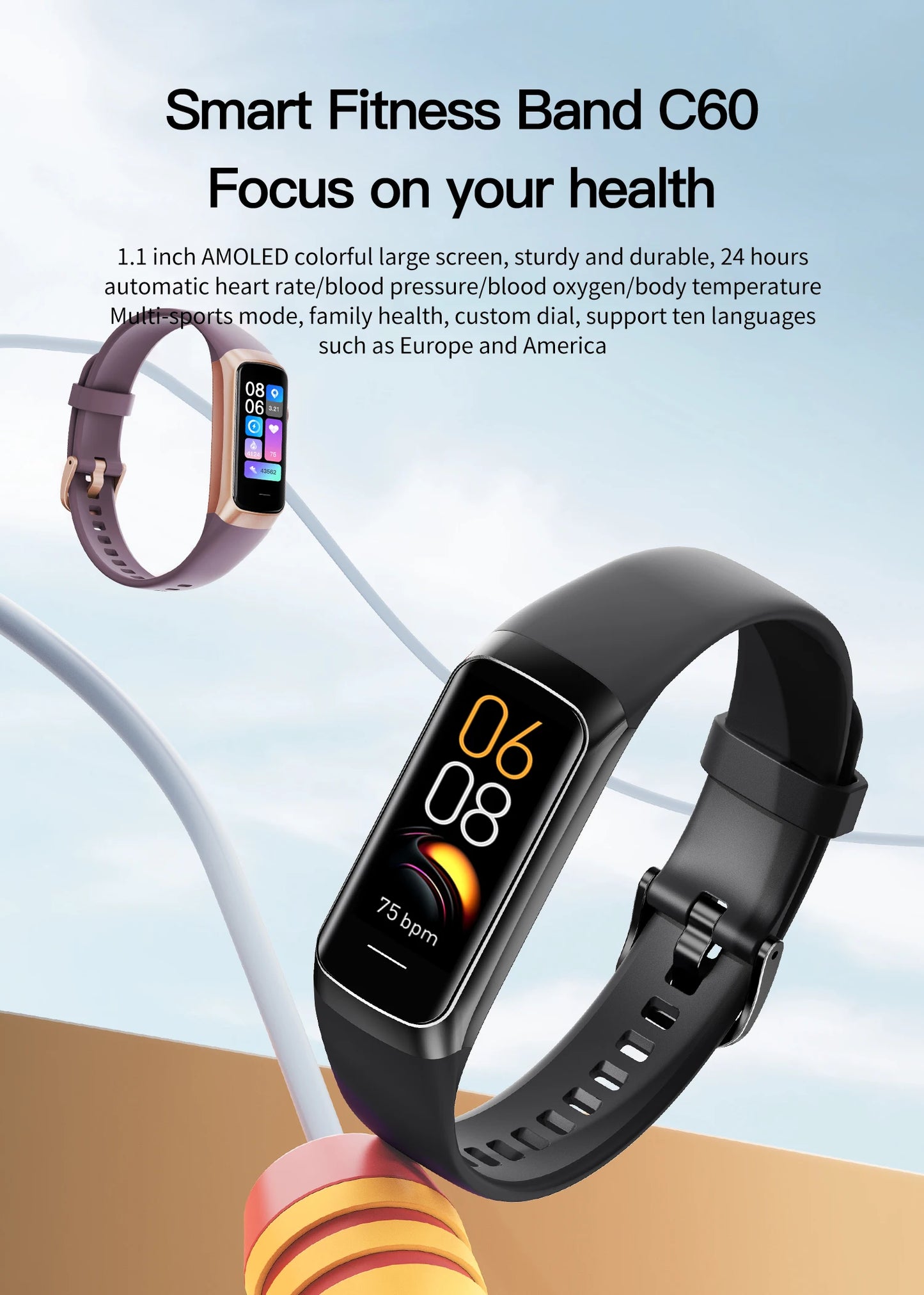 LIGE Amoled Smart Watch Men 2025 Smart Band Women Heart Rate Blood Smartwartch Waterproof Smart Bracelet Sport Fitness Tracker