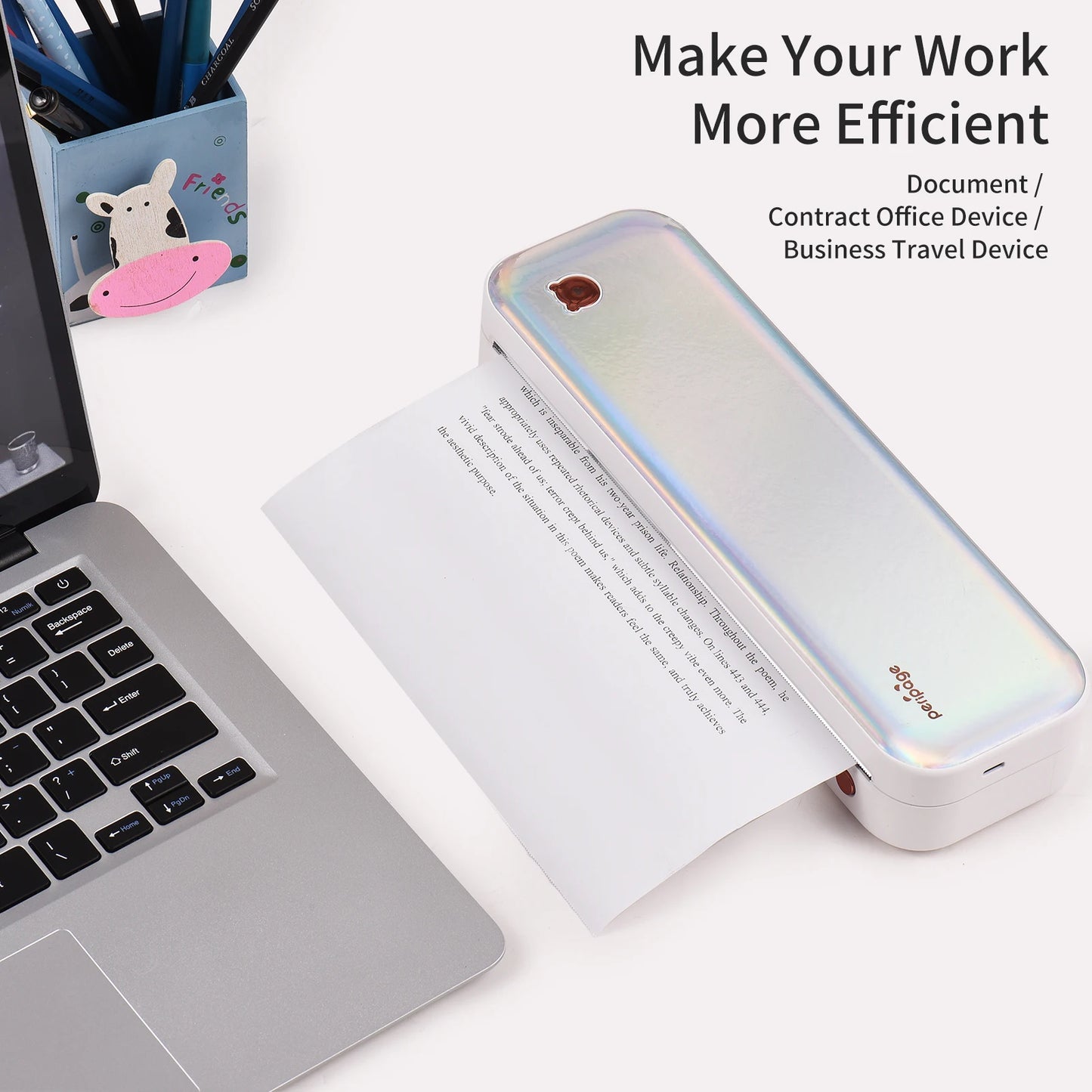 PeriPage A40 A4 Printer Wirless Printer USB Android BT Printing PDF File Webpage Contract Picture with 10 Rolls Thermal Paper