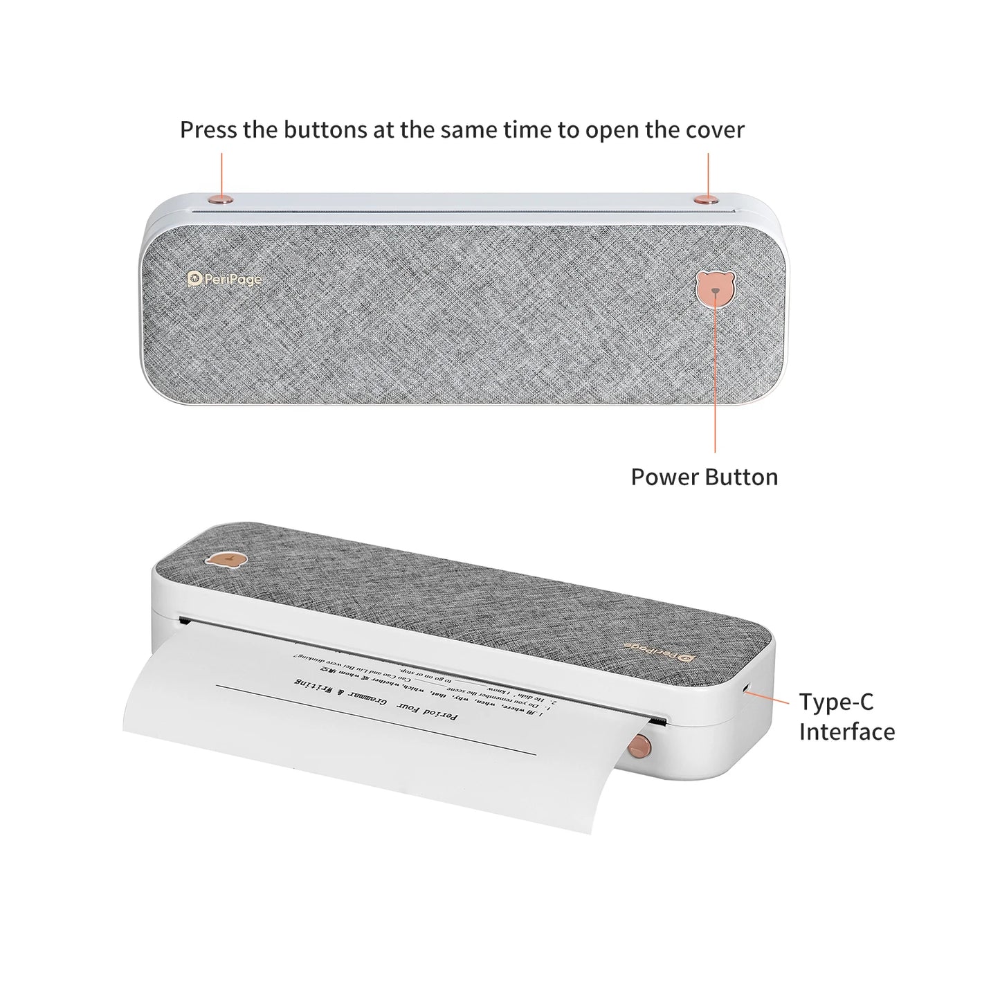 PeriPage A40 A4 Printer Wirless Printer USB Android BT Printing PDF File Webpage Contract Picture with 10 Rolls Thermal Paper
