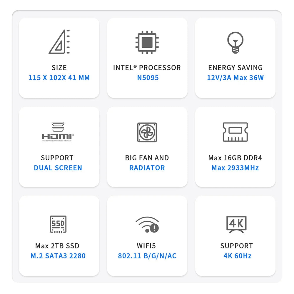 Beelink Mini PC N100 S12 Pro Twin Lake N150 S13 16G500G Mini S Intel N5095 8GB 128GB SSD Desktop Office Computer N95 VS GK3V