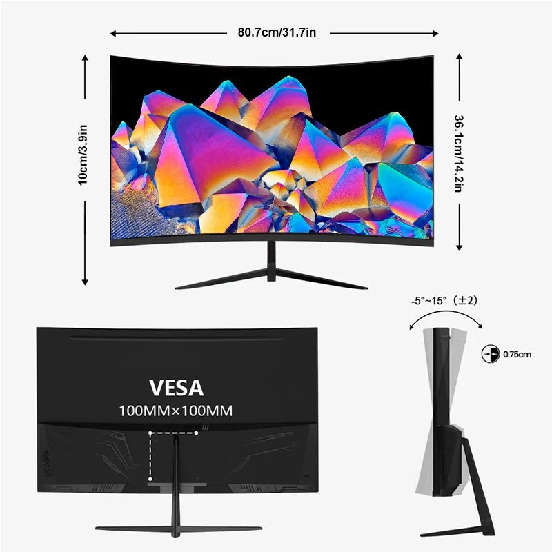 A 34 - inch ultra - large curved gaming monitor with 4K HD picture quality, a 165Hz high refresh rate, and a 1500R curvature. - RealmSelect