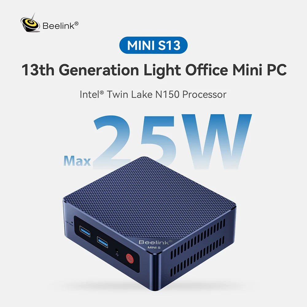 Beelink Mini PC N100 S12 Pro Twin Lake N150 S13 16G500G Mini S Intel N5095 8GB 128GB SSD Desktop Office Computer N95 VS GK3V - RealmSelect