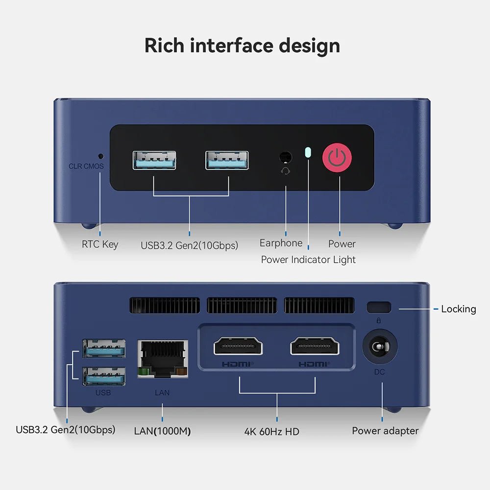 Beelink Mini PC N100 S12 Pro Twin Lake N150 S13 16G500G Mini S Intel N5095 8GB 128GB SSD Desktop Office Computer N95 VS GK3V - RealmSelect