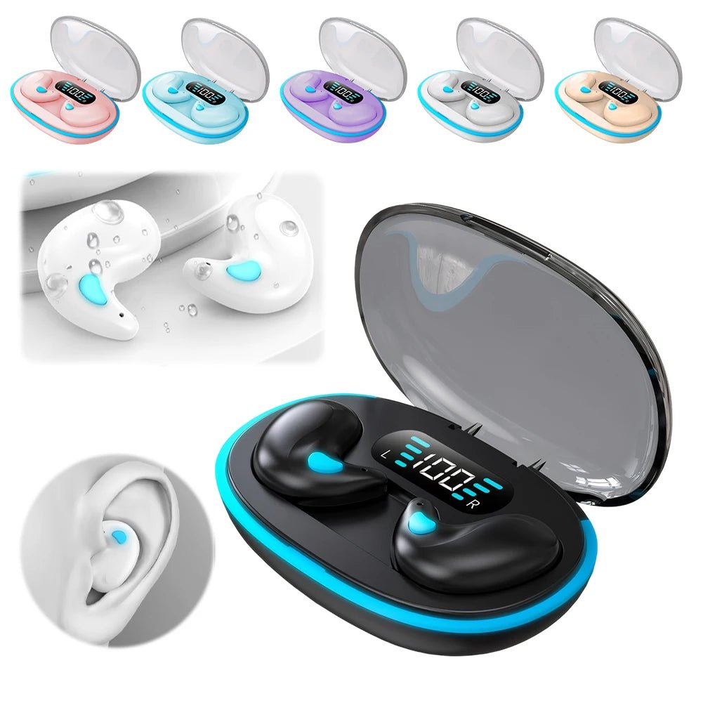 Invisible Bluetooth 5.3 Headphones Wireless Sleep Earphones HiFi Stero Noise Reduction Earbuds Sports Headsets for Xiaomi iPhone - RealmSelect