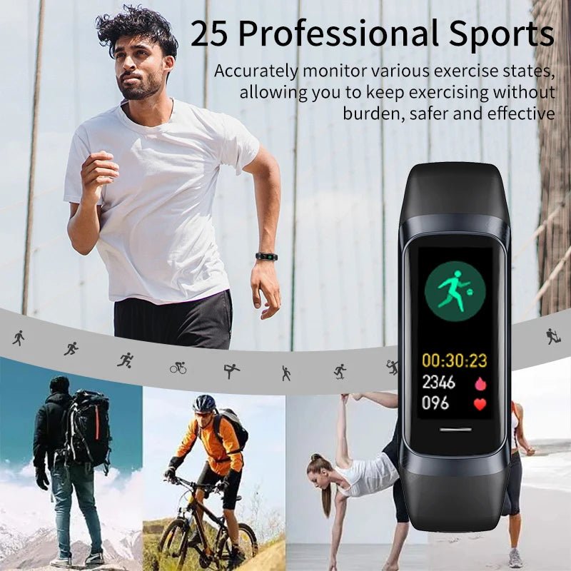 LIGE Amoled Smart Watch Men 2025 Smart Band Women Heart Rate Blood Smartwartch Waterproof Smart Bracelet Sport Fitness Tracker - RealmSelect