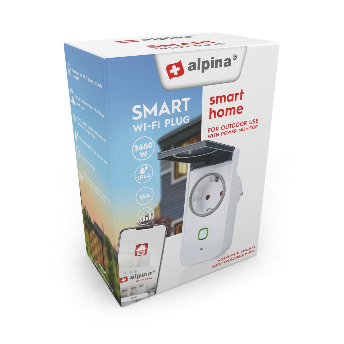 Smart Plug Alpina Smart Home Exterior Wi - Fi 230 V 16 A - RealmSelect