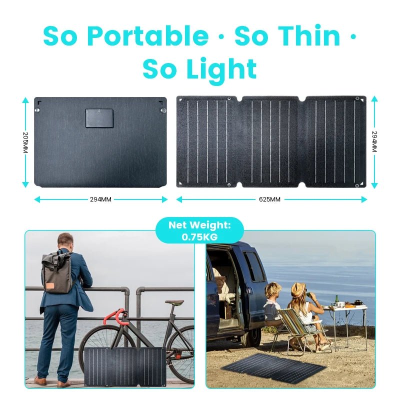 100W Solar Panel Portable Folding 54W 36W 21W Solar Generator for Camping Balcony photovoltaic panels Waterproof - RealmSelect