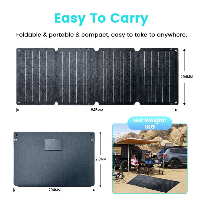 100W Solar Panel Portable Folding 54W 36W 21W Solar Generator for Camping Balcony photovoltaic panels Waterproof - RealmSelect