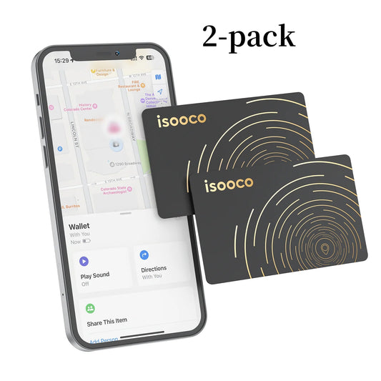 1/2Pcs isooco Wallet Finder Card,GPS Tracker,Smart Tags,Anti - lost Alarm Device,Bluetooth Locator, Used with Find My (iOS only) - RealmSelect