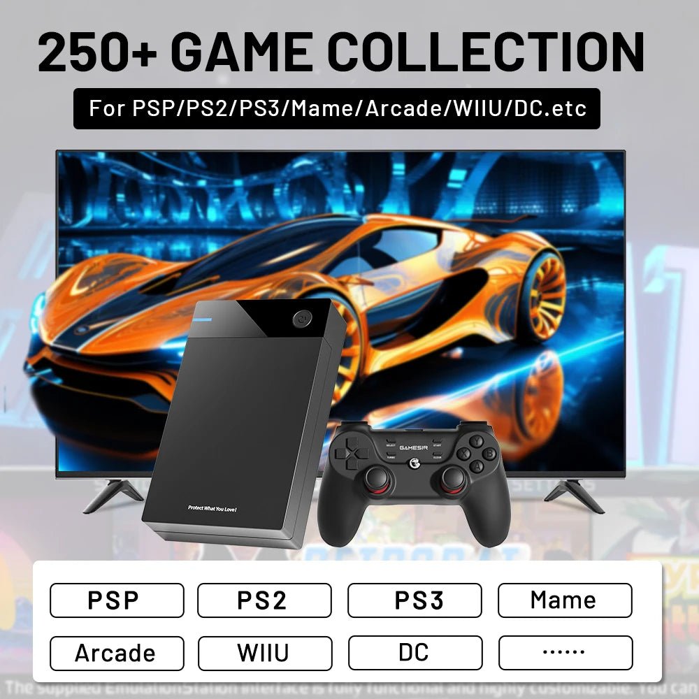 12TB Gaming HDD with Hyperspin Launchbox Retrobat Playnite with 86000+ Retro Video Games Super Console for PS3/PS2/PS/WII/WIIU - RealmSelect