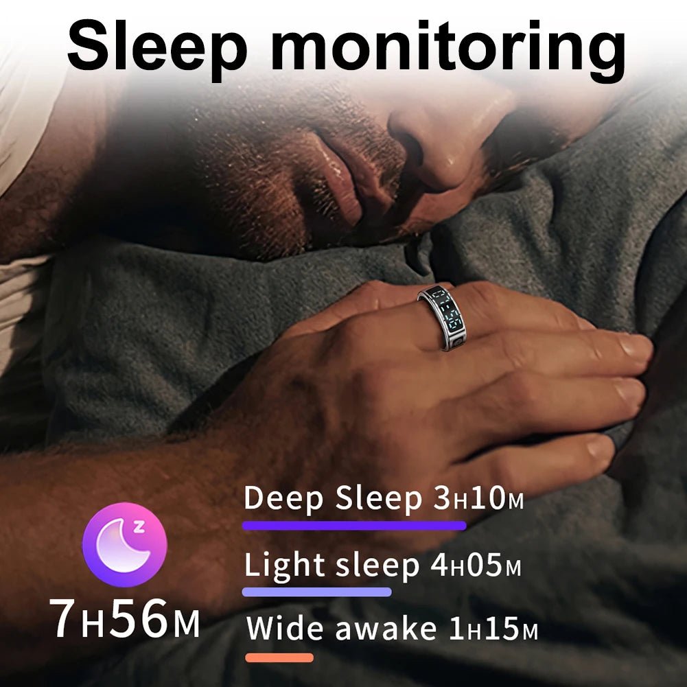 2025 New RS08 Smart Ring 5ATM Waterproof Health Fitness Rings Heart Rate and Blood Oxygen Monitor for Men Women for iOS Android - RealmSelect