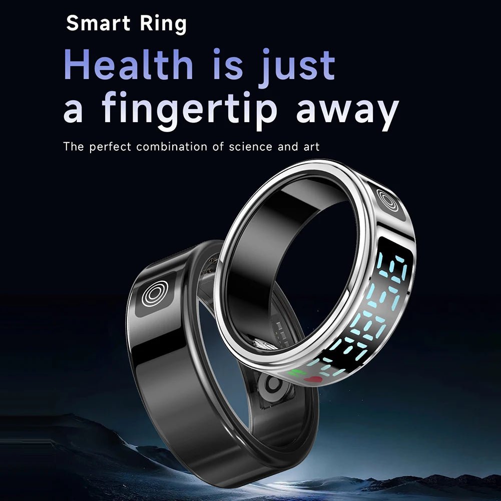 2025 New RS08 Smart Ring 5ATM Waterproof Health Fitness Rings Heart Rate and Blood Oxygen Monitor for Men Women for iOS Android - RealmSelect
