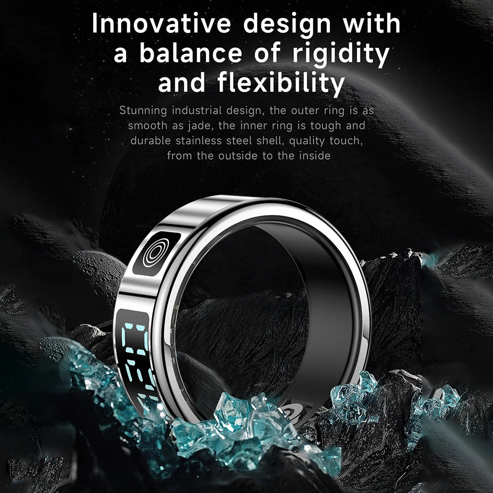 2025 New RS08 Smart Ring 5ATM Waterproof Health Fitness Rings Heart Rate and Blood Oxygen Monitor for Men Women for iOS Android - RealmSelect
