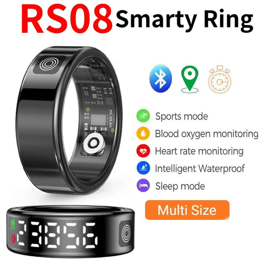 2025 New RS08 Smart Ring 5ATM Waterproof Health Fitness Rings Heart Rate and Blood Oxygen Monitor for Men Women for iOS Android - RealmSelect