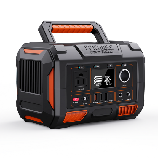 300W Lithium Outdoor Power Bank with Solar Panel and Car Source Portable Backup Solar Generator - RealmSelect