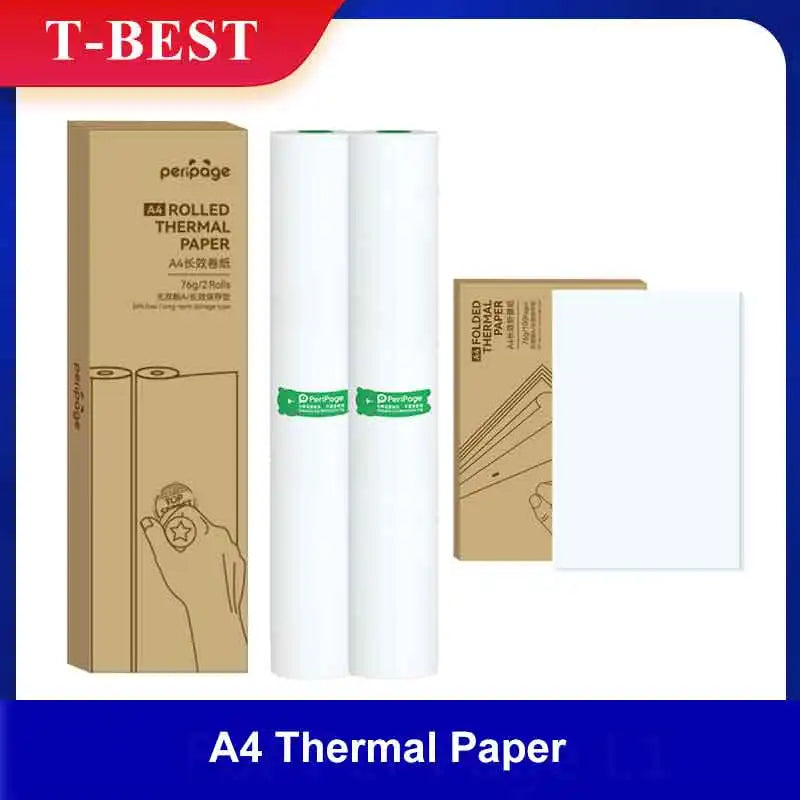 PeriPage A40 A4 Printer Wirless Printer USB Android BT Printing PDF File Webpage Contract Picture with 10 Rolls Thermal Paper
