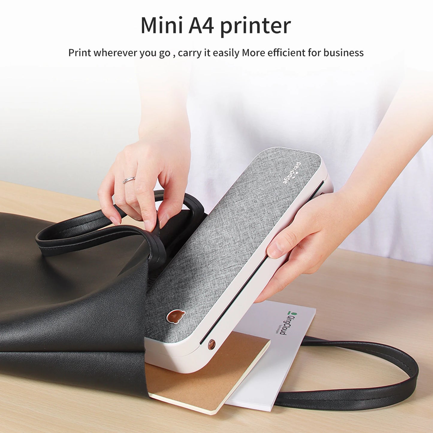 PeriPage A40 A4 Printer Wirless Printer USB Android BT Printing PDF File Webpage Contract Picture with 10 Rolls Thermal Paper