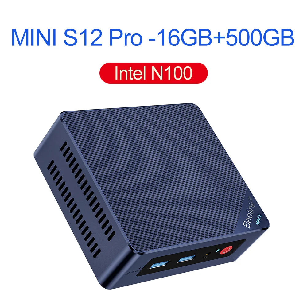 Beelink Mini PC N100 S12 Pro Twin Lake N150 S13 16G500G Mini S Intel N5095 8GB 128GB SSD Desktop Office Computer N95 VS GK3V