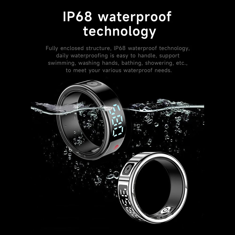 2025 New RS08 Smart Ring 5ATM Waterproof Health Fitness Rings Heart Rate and Blood Oxygen Monitor for Men Women for iOS Android
