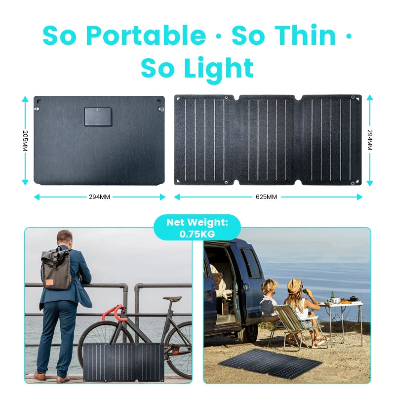 100W Solar Panel Portable Folding 54W 36W 21W Solar Generator for Camping Balcony photovoltaic panels Waterproof