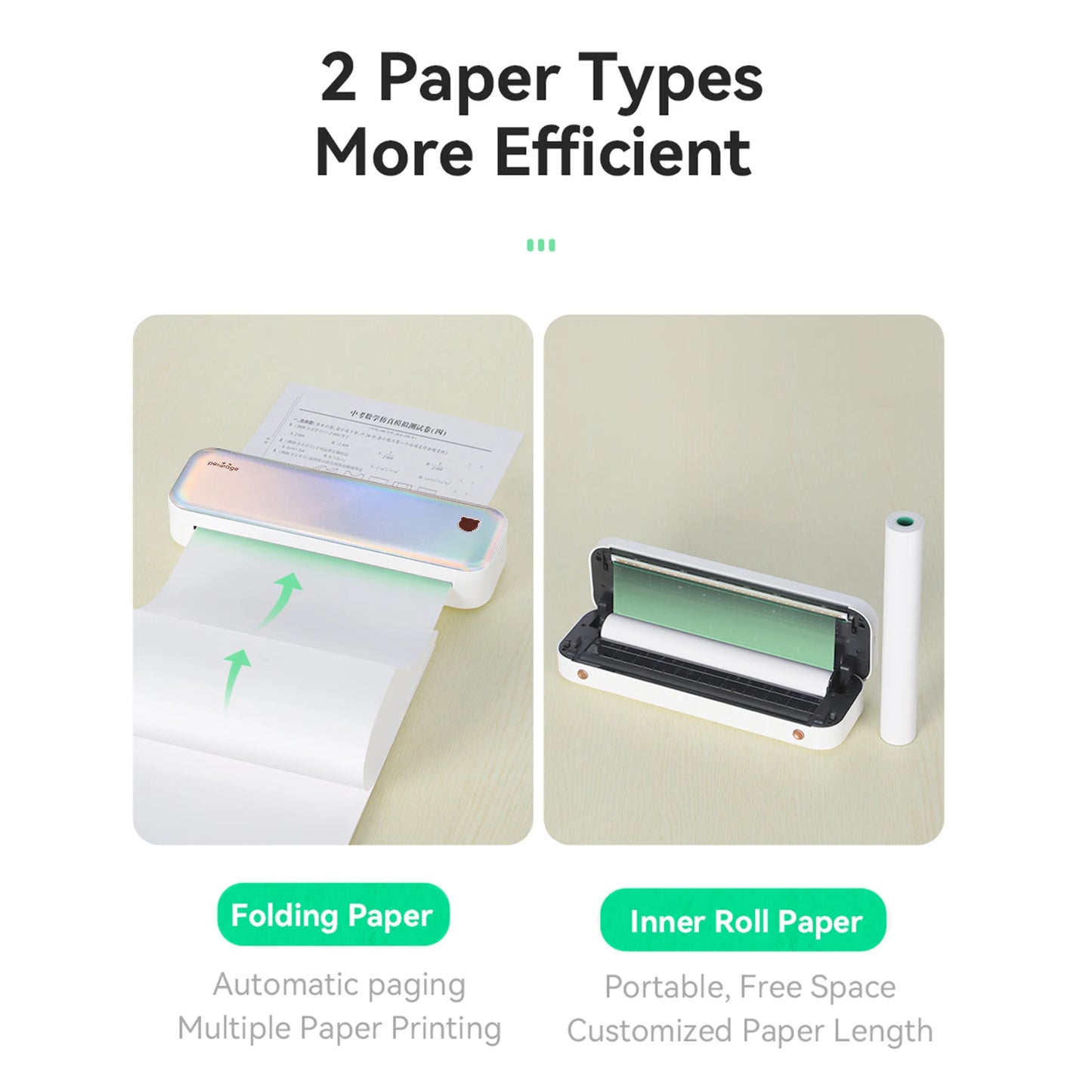 PeriPage A40 A4 Printer Wirless Printer USB Android BT Printing PDF File Webpage Contract Picture with 10 Rolls Thermal Paper