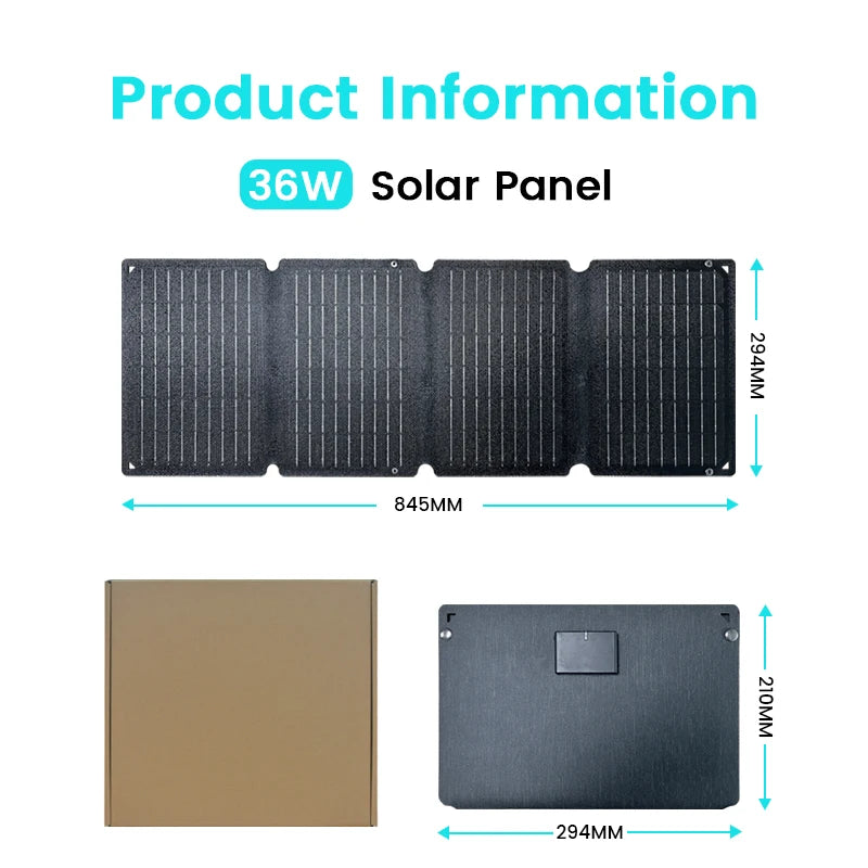 100W Solar Panel Portable Folding 54W 36W 21W Solar Generator for Camping Balcony photovoltaic panels Waterproof