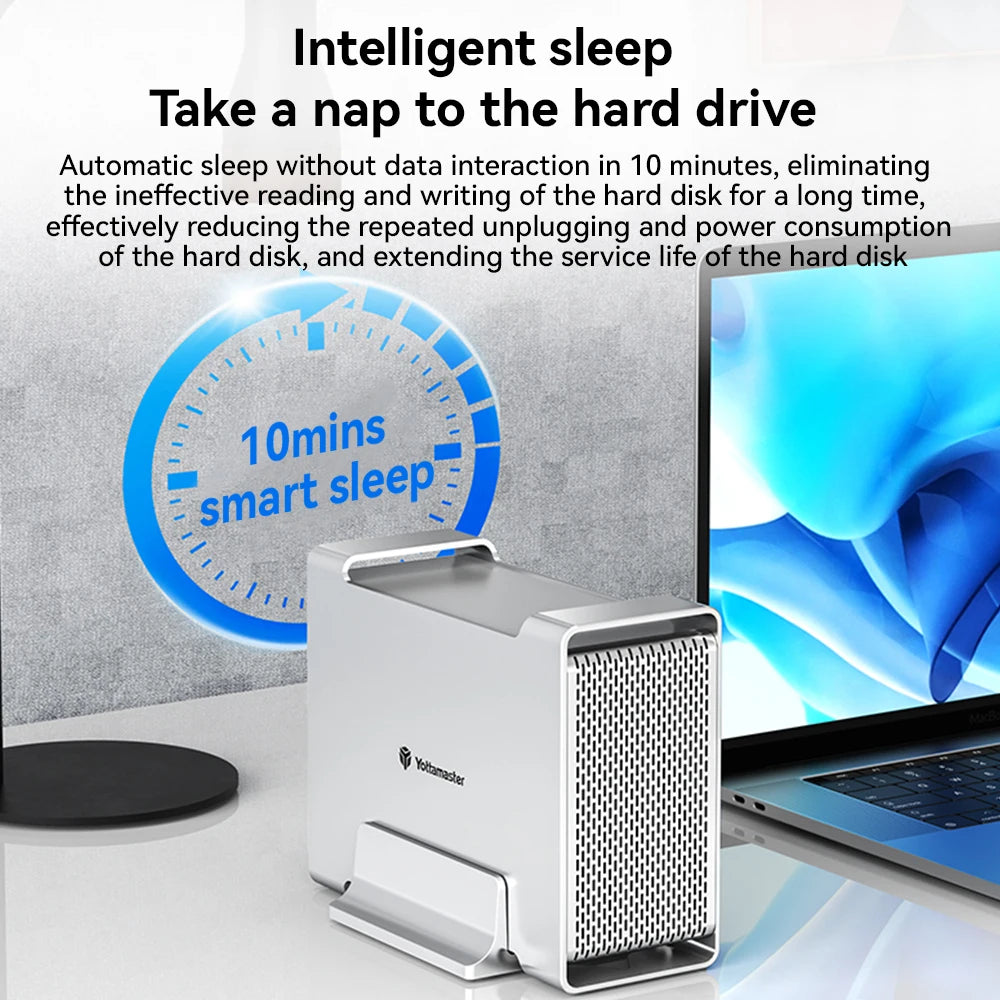 【Local Warehouse】Yottamaster 2 Bay Aluminum Alloy RAID USB3.1 10Gbps Hard Drive Enclosure 2.5" 3.5" SATA SSD/HDD External Case