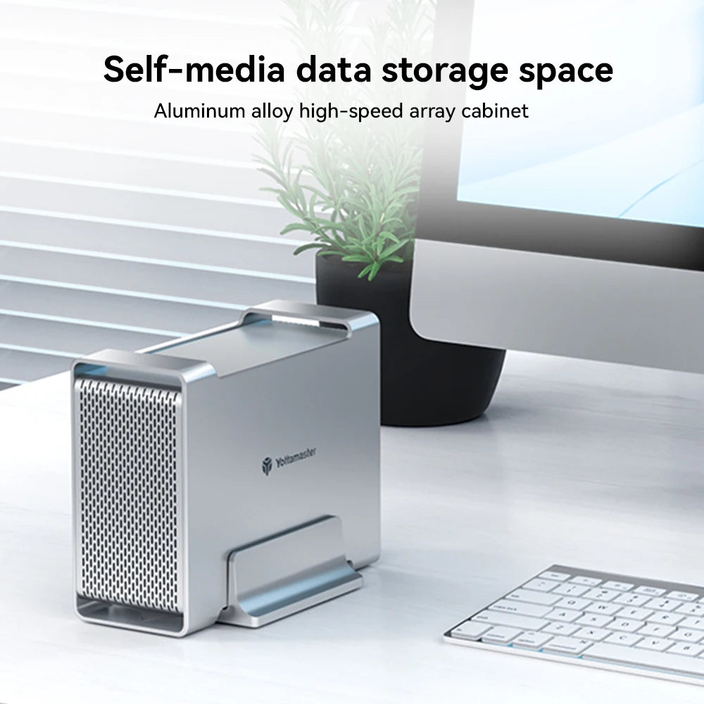 【Local Warehouse】Yottamaster 2 Bay Aluminum Alloy RAID USB3.1 10Gbps Hard Drive Enclosure 2.5" 3.5" SATA SSD/HDD External Case