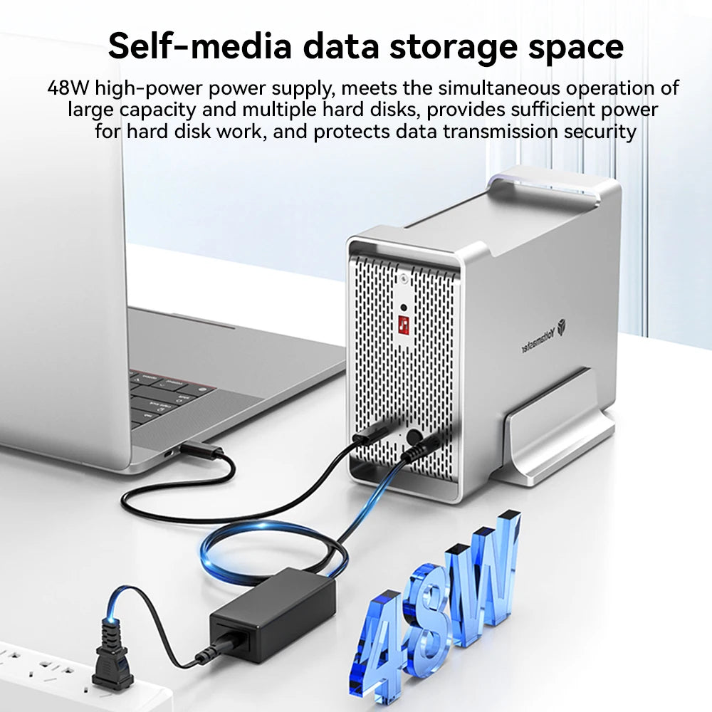 【Local Warehouse】Yottamaster 2 Bay Aluminum Alloy RAID USB3.1 10Gbps Hard Drive Enclosure 2.5" 3.5" SATA SSD/HDD External Case
