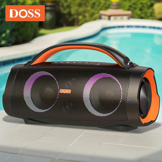 DOSS 100W Portable Speaker Bluetooth 5.3 Powerful Stereo Sound Bass Subwoofer Sound Box Outdoor IPX6 Waterproof Wireless Speaker