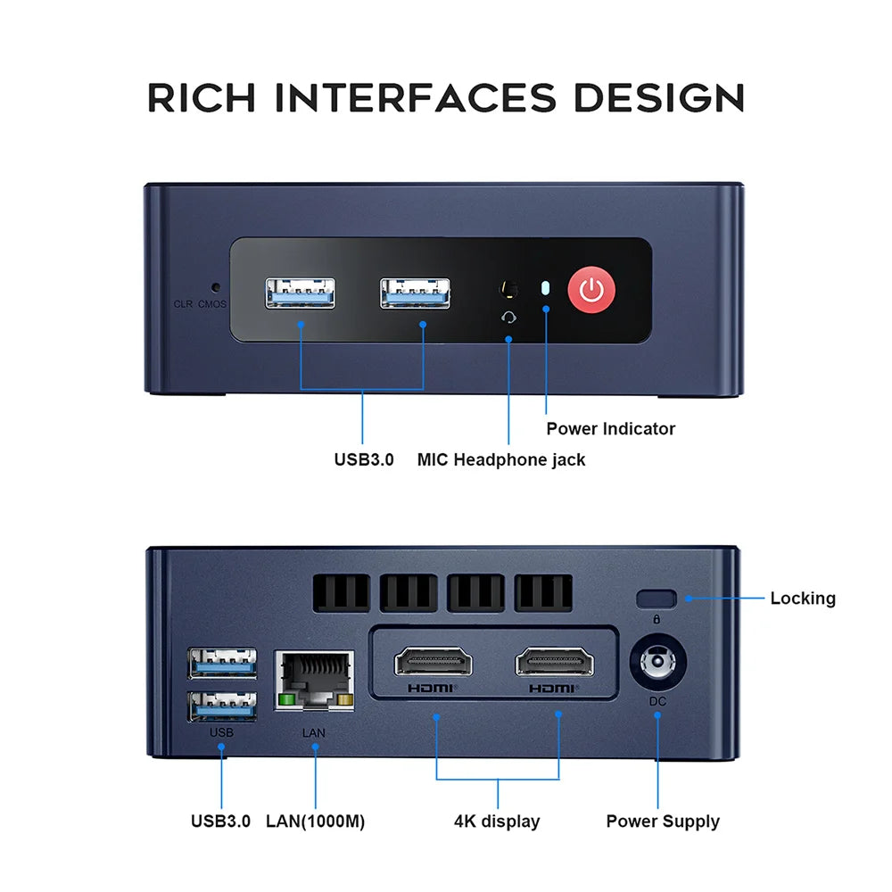Beelink Mini PC N100 S12 Pro Twin Lake N150 S13 16G500G Mini S Intel N5095 8GB 128GB SSD Desktop Office Computer N95 VS GK3V