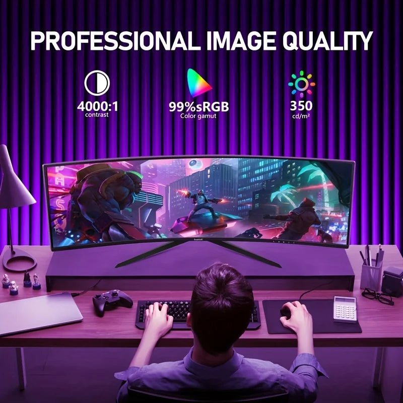 A 34 - inch ultra - large curved gaming monitor with 4K HD picture quality, a 165Hz high refresh rate, and a 1500R curvature. - RealmSelect