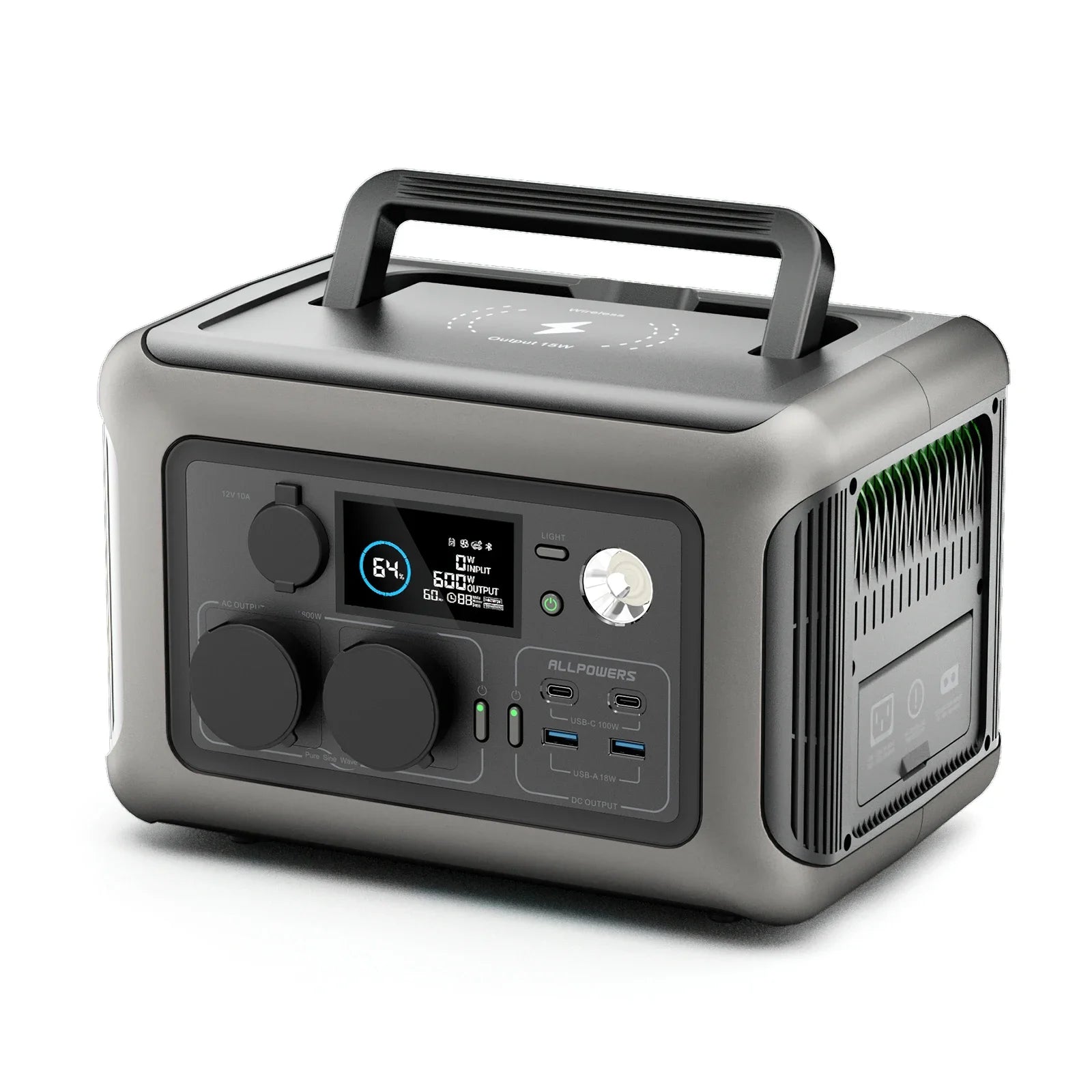 ALLPOWERS Portable Power Station R600, 299Wh LiFeP04 Battery with 2x 600W (1200W Surge) AC Outlets for Outdoor Camping RV Home - RealmSelect
