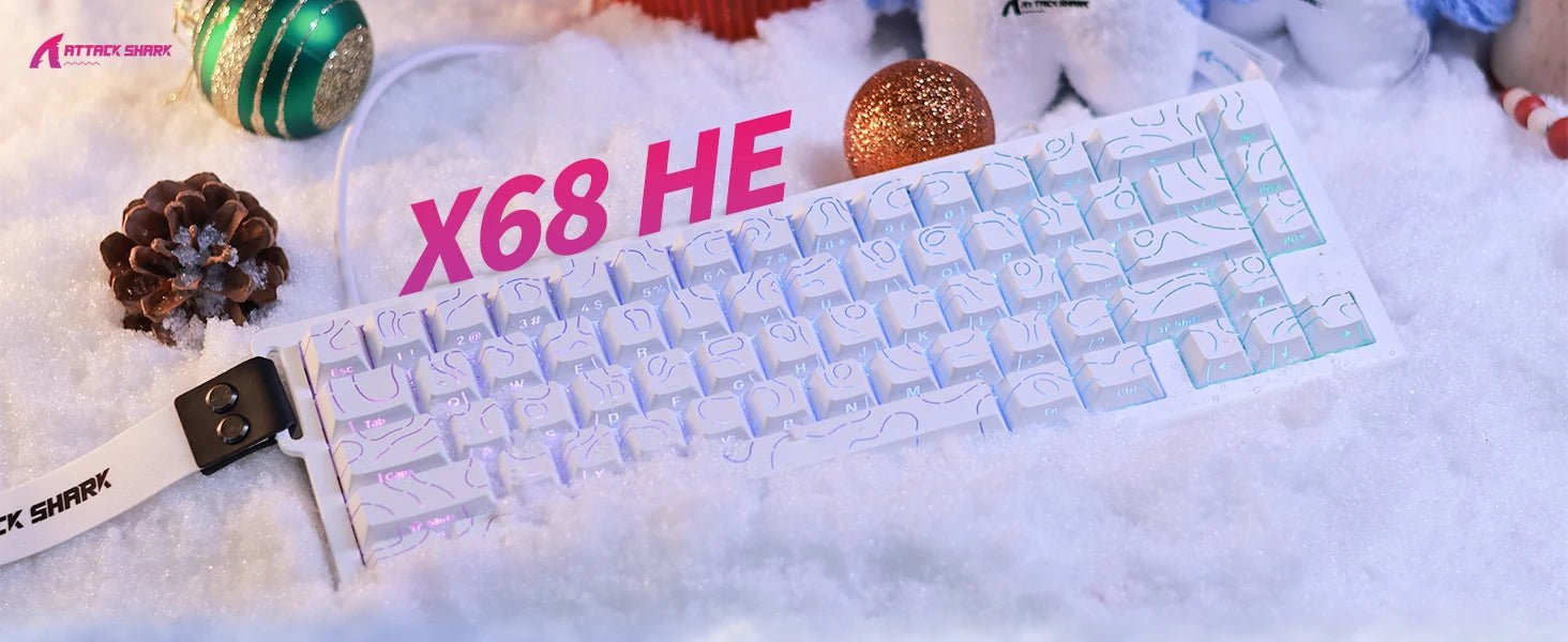 ATTACK SHARK X68 HE Rapid Trigger Mechanical Gaming Keyboard 60% Wired with Adjustable Actuation,Hall Effect Magnetic Switch,8KH - RealmSelect