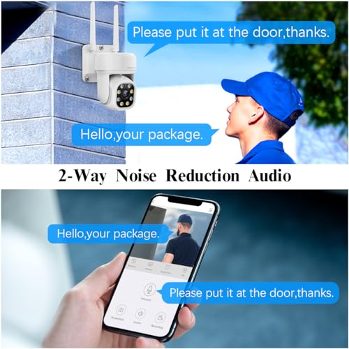 Auto - Tracking & 2 - Way Audio PTZ WiFi Outdoor Security Camera System Pan 5MP Wireless Cameras System 10 Channel NVR Video Surveillance DVR Set - RealmSelect