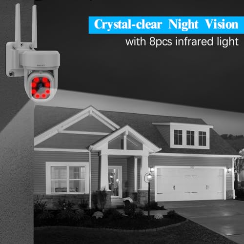 Auto - Tracking & 2 - Way Audio PTZ WiFi Outdoor Security Camera System Pan 5MP Wireless Cameras System 10 Channel NVR Video Surveillance DVR Set - RealmSelect