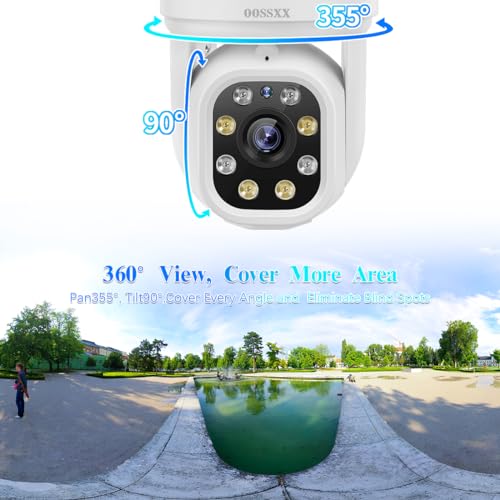 Auto - Tracking & 2 - Way Audio PTZ WiFi Outdoor Security Camera System Pan 5MP Wireless Cameras System 10 Channel NVR Video Surveillance DVR Set - RealmSelect