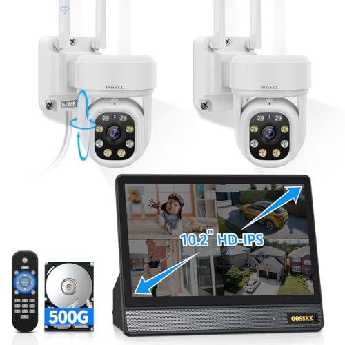 Auto - Tracking & 2 - Way Audio PTZ WiFi Outdoor Security Camera System Pan 5MP Wireless Cameras System 10 Channel NVR Video Surveillance DVR Set - RealmSelect