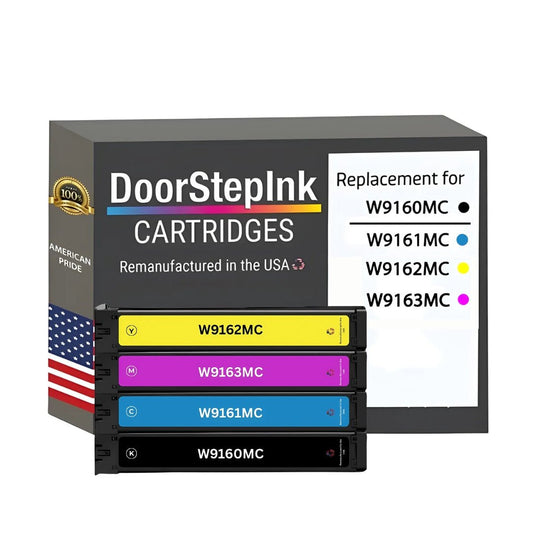DoorStepInk Brand for HP W9160MC, W9161MC, W9162MC, W9163MC, Color Laserjet Remanufactured in the USA Ink Cartridge - Pack - 4 - RealmSelect