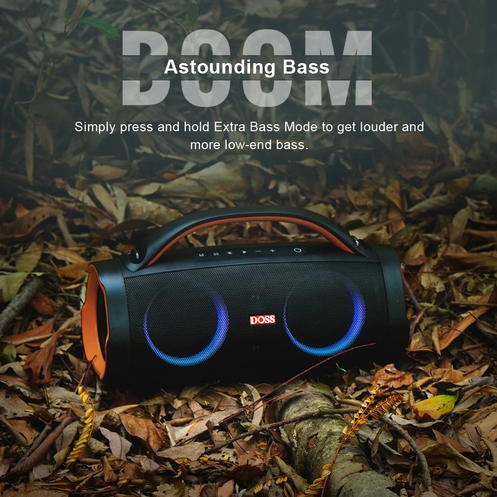 DOSS 100W Portable Speaker Bluetooth 5.3 Powerful Stereo Sound Bass Subwoofer Sound Box Outdoor IPX6 Waterproof Wireless Speaker - RealmSelect