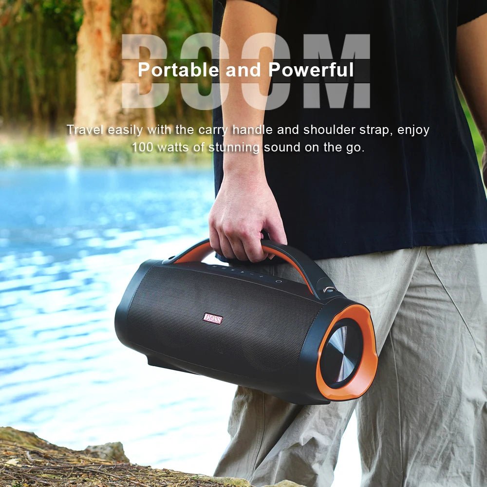 DOSS 100W Portable Speaker Bluetooth 5.3 Powerful Stereo Sound Bass Subwoofer Sound Box Outdoor IPX6 Waterproof Wireless Speaker - RealmSelect