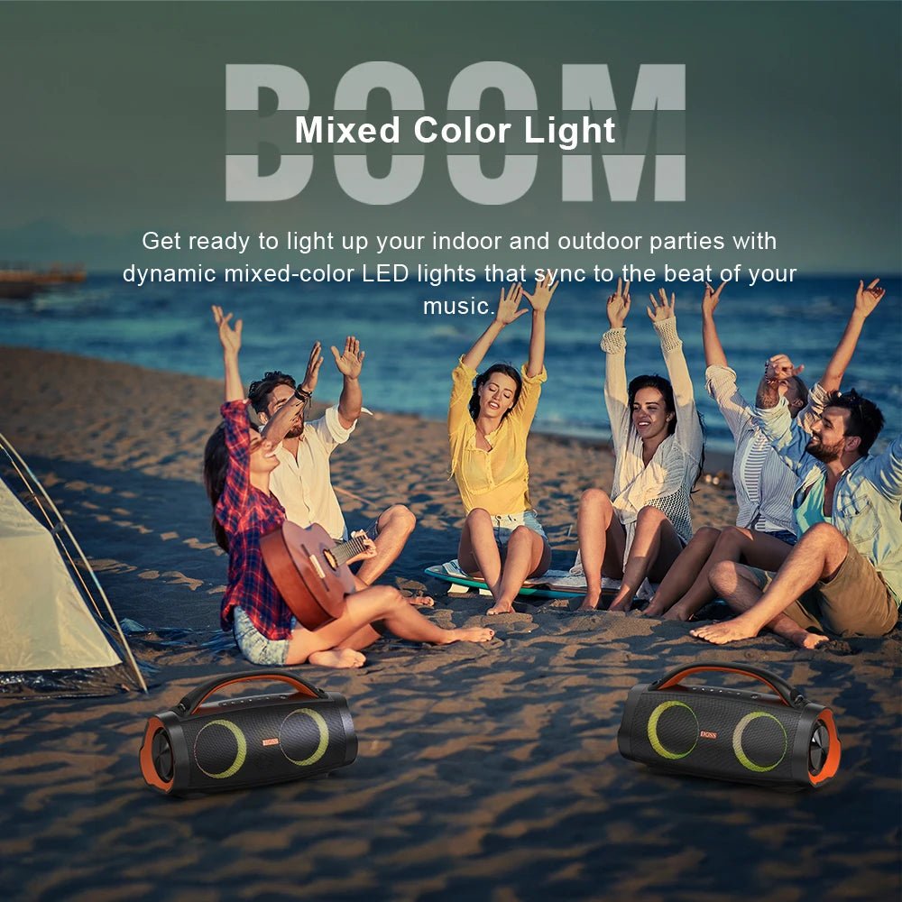 DOSS 100W Portable Speaker Bluetooth 5.3 Powerful Stereo Sound Bass Subwoofer Sound Box Outdoor IPX6 Waterproof Wireless Speaker - RealmSelect