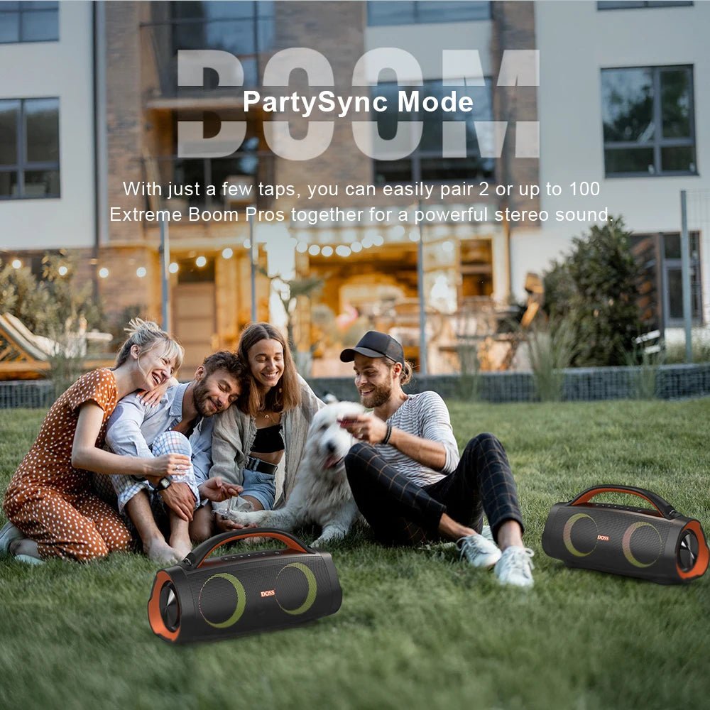 DOSS 100W Portable Speaker Bluetooth 5.3 Powerful Stereo Sound Bass Subwoofer Sound Box Outdoor IPX6 Waterproof Wireless Speaker - RealmSelect