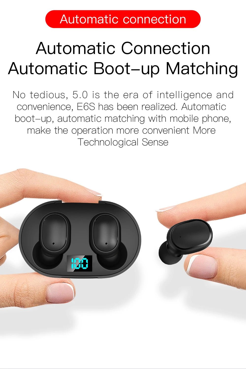 E6s Tws Fone Bluetooth - compatible Earphones Wireless Hands Free Noise Cancelling Headset - RealmSelect
