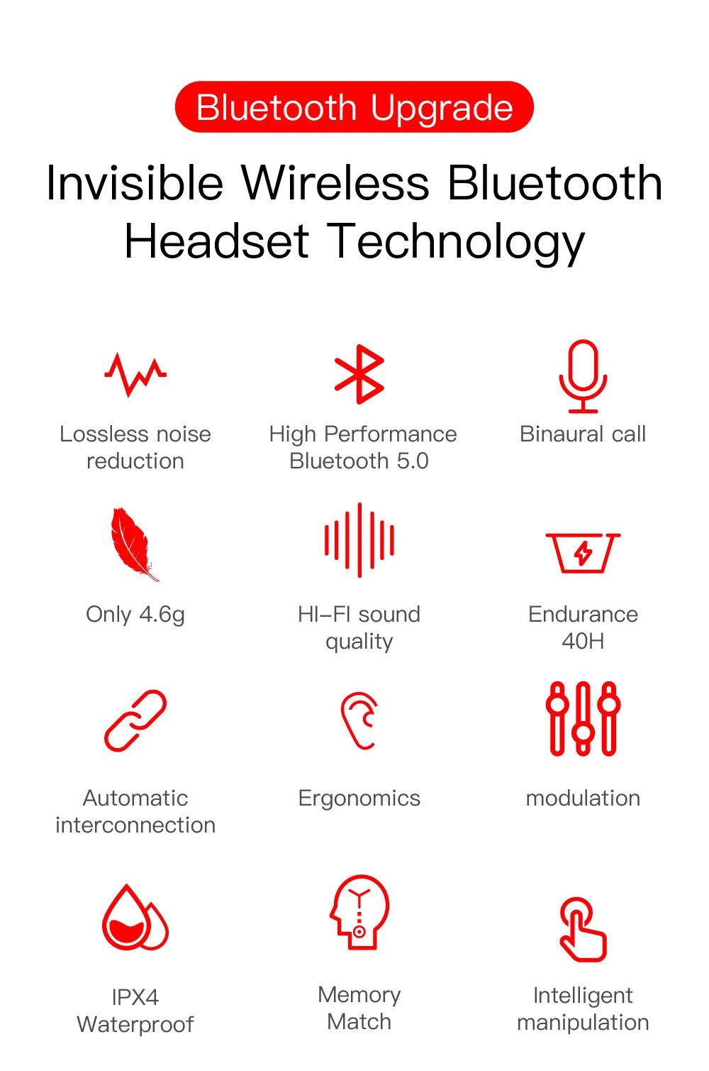 E6s Tws Fone Bluetooth - compatible Earphones Wireless Hands Free Noise Cancelling Headset - RealmSelect