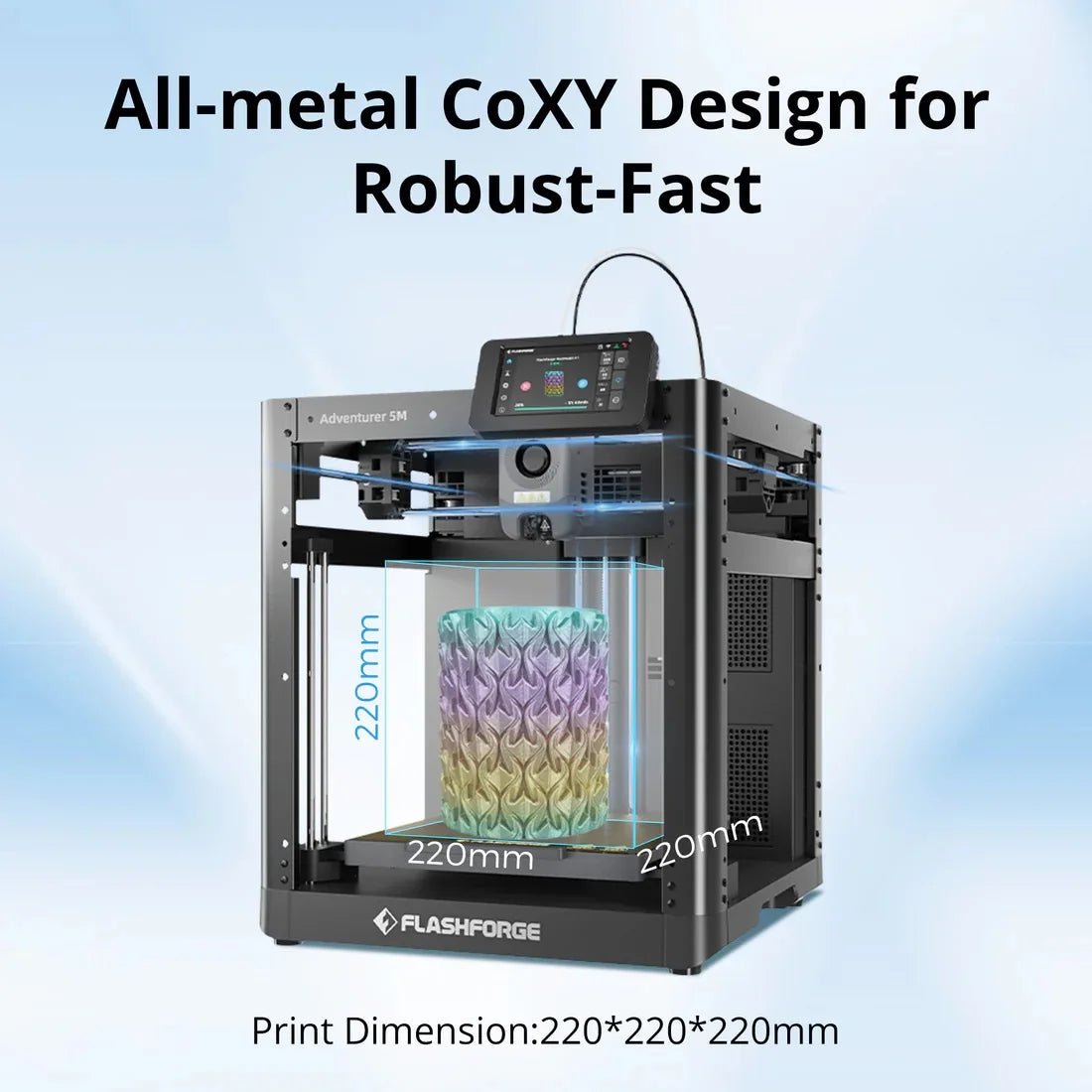 Flashforge Adventurer 5M FDM 3D Printer DIY Kit Max 600mm/s Fast High Speed Printing Out Of Box Quick Detachable Nozzle Dual fan - RealmSelect